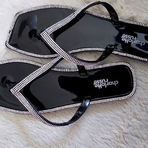 Patent Leather Rhinestone Sandals